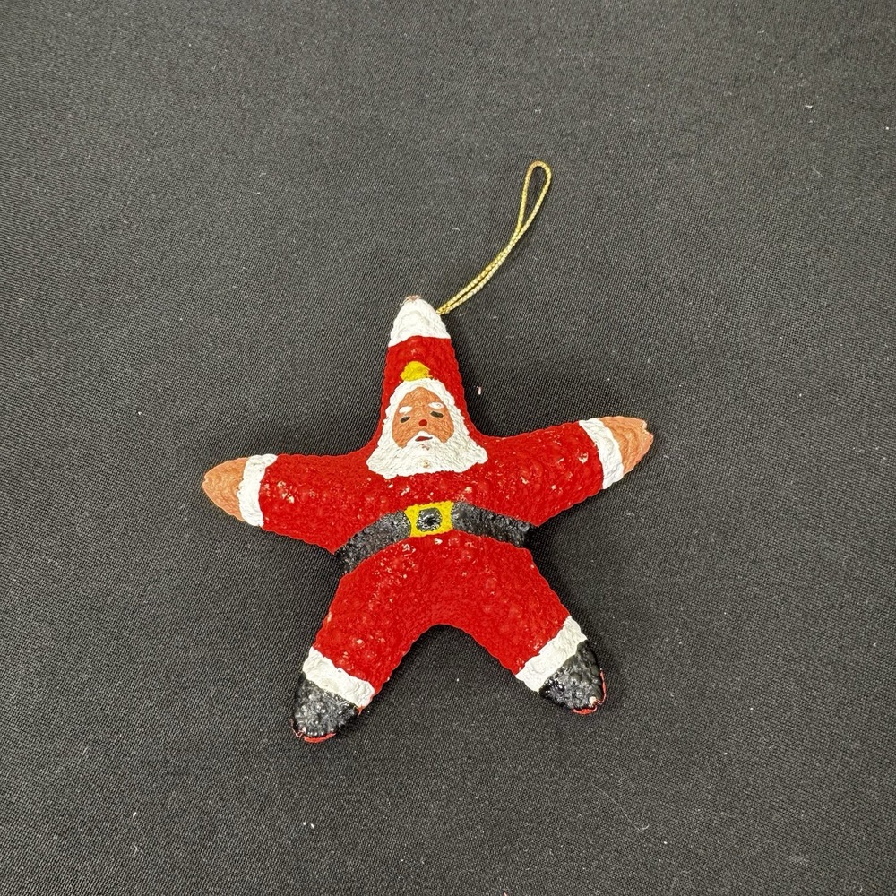 Starfish Painted‎ Santa Claus Christmas Ornament